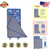 Travel-Ready Toddler Nap Mat - Soft Microfiber with Built-In Blanket & Pillow