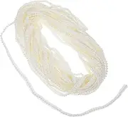 SEWACC Pearl Beaded Fringe Trim Handmade Faux Pearl Bead Edge Ribbon for Wedding Party Decoration Lamp Shade Costume Sewing DIY Crafts Home Decor Wide Yards