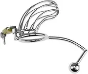 Sex Toy Male Metal Inverted Chastity Device Chasity Cage Adult Game Stainless Steel Cock Cage to Prevent Erection Restraint for Men BDSM Penis Cage Penis Ring