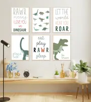 [Namly Design] Posters - Dinosaurs / LET THE WORLD HEAR YOU ROAR / set of 6