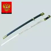 Russian Cossack Eagle Head Military Shashka Sabre Sword Metal with Scabbard Bag