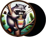 [Stitch-Witch] 3'' Funny Meme Raccoon Eating Instant Noodles Tactical Hook and Loop Patch