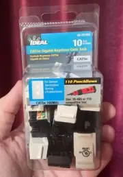 IDEAL 89-751WH CAT5e Gigabit Keystone Data Jack (10 PACK)