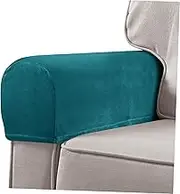 GREENADSCAPE 2Pcs Elastic Armrest Covers Armrest Protector for Sofa Solid Color Protective Cloth Skin Friendly for Home and Office Use