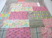 Handmade Machine sewing cotton patchwork 46"x 50"quilt top #3
