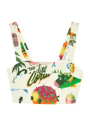 Alemais Samaki Printed Cropped Twill top - Multicoloured - 10 (UK10 / S) 10 (UK10 / S)