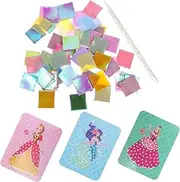 JUMPLAWN 1 Set DIY Unfinished Fabric Boards for Creative Puncture Painting Kits Enhance Concentration and Fine Motor Skills Handmade Drawing Activity
