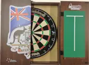 PRO STAR Dart Board Set SPORTS BAR COAT OF ARMS AUSTRALIA CABINET