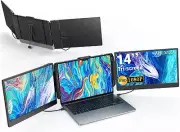 14’’ Triple Laptop Screen Extender 1080P FHD Portable Dual Monitor USB C HDMI
