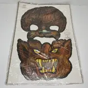 Vintage New Werewolf Cardboard Mask Kit Halloween 1979 Current Die Cut Old Stock