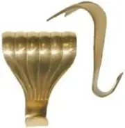 Scalloped Stamped Brass Victorian Picture Moulding Hook
