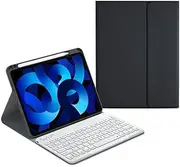 AnMengXinLing Keyboard Case for iPad 9th/8th/7th Generation/Pro10.5/Air 3rd Gen, Candy Slim Magnetic Detachable Tablet Cover with Pencil Holder iPad9/iPad8/iPad7/Air3/pro10.5 (Black+White)