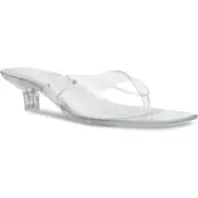 Steve Madden Tracie Kitten Heel Flip Flop in Clear at Nordstrom, Size 8