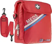 PracMedic Bags Medicine Bag- First Aid Bags Empty- Epipen Carry Case- Travel Medicine Bag for Insulin, Pill Bottle, Diabetic Supply, Asthma Spacer, Auvi Q, Allergy and First Aid Supplies (T-MEDS Red)