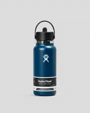 [Hydro Flask] Hydro Flask 32Oz Wide Mouth Flex Straw Cap Bottle in Indigo Blue One Size
