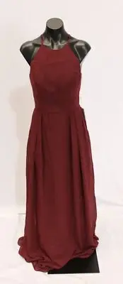 Stacees Women's A-Line Chiffon Bridesmaid Dress AR8 Cabernet Size 8 NWT