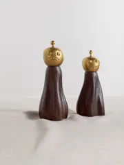 [L'Objet] L'Objet - + Haas Brothers Fantomes Set Of Two Wood And Gold-tone Salt And Pepper Mills - Brown - One size One size Brown