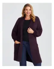 [Taking Shape] Fluffy Knit Cosy Cardigan in Chocolate