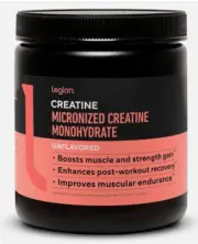 LEGION Micronized Creatine Monohydrate Supplement Clean Creatine Powder 60 Serv