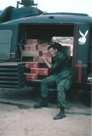Vietnam War Photos -- Supply Huey , Beer & Coke