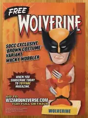 2008 Brown Costume Wolverine Wacky Wobbler Bobblehead Print Ad/Poster Marvel Art