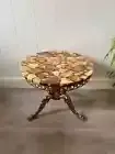 Round Agate Marble Side Table – Onyx Design | Interior Decor Furniture
