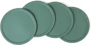 Carrotez Round Silicone Coasters, Coasters for Drinks, Thin Coasters for Coffee Table, Set of 4 - Soy Green