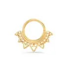 14k Solid Gold Seamless Ring With Decorative Hearts, Septum, Daith, Conch, Helix