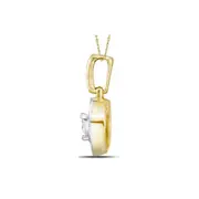 14k Yellow Gold Round Diamond Solitaire Heart Pendant 1/4 Cttw
