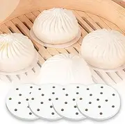 400Pcs Small Bamboo Steamer Liners, Non-stick Mini Steam Paper for Steamed Buns Dumplings(4in)