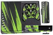 Designer Skin for XBOX ONE 1 Gaming Console+2 Controller Sticker Decal NUKE GRN