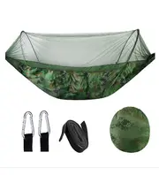 Automatic Quick-opening Mosquito Net Hammock Outdoor Camping Pole Hammock Swing Anti-rollover Nylon Rocking Chair 260x140cm Camouflage