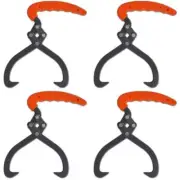 Log Tongs with PVC Handle Set of 4 Firewood Moving Tool Heavy Duty Outdoor Use