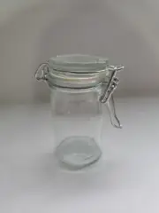 5 Pack Mini Glass Round Jar W/ Latch Craft Storage Decorative Container Kitchen