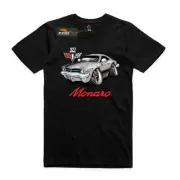 Men's T-shirt, Holden HK Monaro GTS Silver, Aussie muscle cars, AS Colour shirt.
