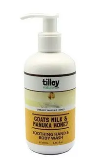 Tilley Natural Goats Milk & Manuka Honey Soothing Hand & Body Wash 250mL