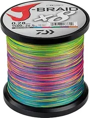 Daiwa J-Braid X8, 1500m Multi Colour - Braided Fishing line