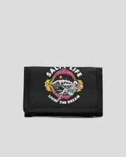 [Salty Life] Salty Life Men's Hidden Paradise Tri-Fold Wallet in Black One Size Black