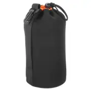 3.9" IDx9.8" H Camera Lens Bag with Thick Protective Neoprene Black Orange