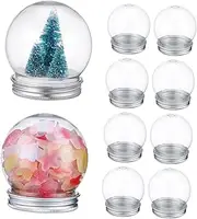 BUGUUYO 40 Pcs Ball Shape Globe Snowball Globe Kit Holiday Snow Globe Lit Snowman Candy Domes Watering Globes Snowflake Empty Water Globes Snow Globe Kit Make Your Own Transparent The Pet