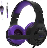 AH68 Gaming Headset for Mobile Phone PC Laptop Noise C ling Over Ear Headphones with Mic 3.5mm Jack Plug and Play Wired Headset Bass Surround Soft Earmuffs for Games Purple One Size