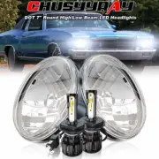 Pair 7"Inch Round LED Headlights DRL Hi/Lo Beam For 1970-1975 Chevy Monte Carlo (for: Chevrolet)