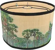 Natural Bamboo Craft Lampshade Japanese Style Decorative Light Cover Easy Install for Living Room