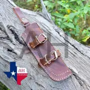 CUSTOM MADE PURE LEATHER SHEATH FOR FIXED BLADE KNIFE AH-