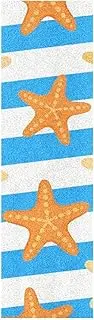 Amooorous Blue White Striped Sea Starfish Decorative Grip Tape for Skateboards Design Anti Slip Longboard Grip Tape Waterproof Cruiser Griptape 33×9 Inch