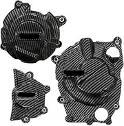 Engine Timing Part Covers for Kawasaki Ninja ZX-25R ZX-4R ZX-4RR Carbon Fiber Printing Motocross Engine Decorate Shroud Cover Protector Set Engine Guards Starter Cover(Carbon Fiber Texture)