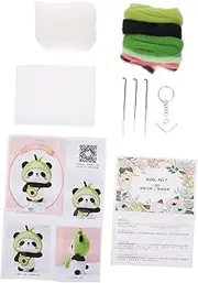 KALLORY 1Set Panda Needle Felting Kit for Beginners Complete DIY Wool Craft Present for Friends Relaxing Felting Activity Easy to Use Felting Materials