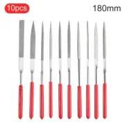 10pcs Diamond Needle File Set Titanium Coated Flat Half Round Triangle Square