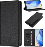 Case for iPhone 16E,PU Leather Flip Folio Phone Cover with Card Holders Wallet RFID Blocking Kickstand [Shockproof TPU Inner Shell],Black