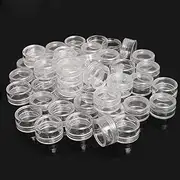 storage bins - 50Pcs 2.5ML Clear Plastic Jewelry Bead Storage Box Small Round Container Jars Make Up Organizer Boxes